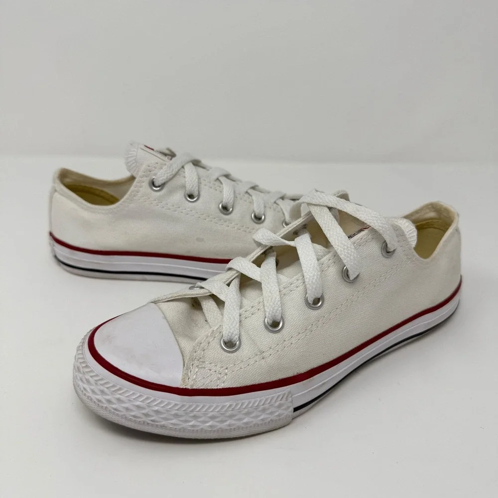 Kids White Converse Chuck Taylor All Star Low Top Sneakers Shoes Size‎